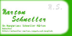 marton schneller business card